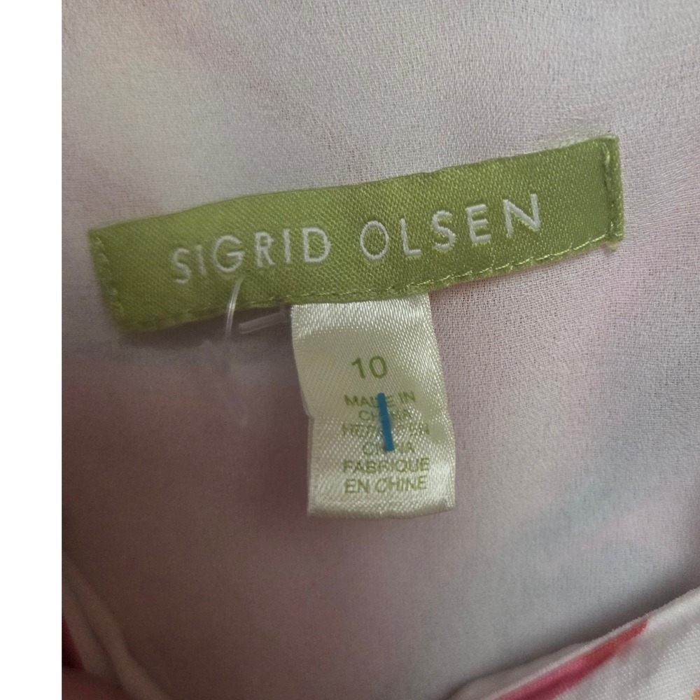 Sigrid Olsen Floral Dress Women's Size 10 Sleeveless Summer Party Casual - Picture 3 of 5
